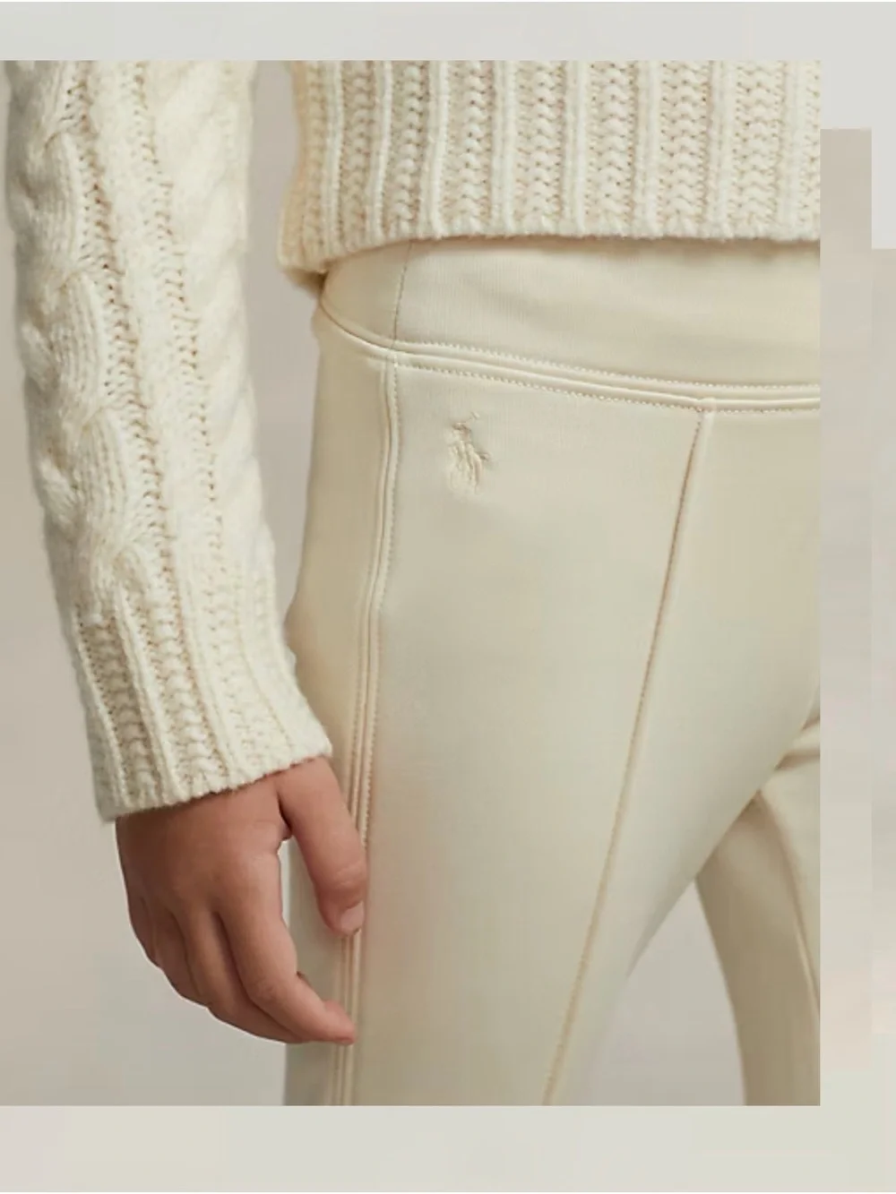 Ralph Lauren Cream Stirrup Leggings for Girls
